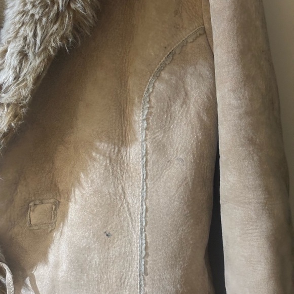 Together Tan Teddy suede Jacket with Floral Embroidery - Picture 13 of 16